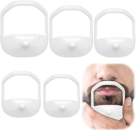 Sjabloni per barba 5 pezzi - Goatee/Scheersjablonen - Forme trasparenti per barba - Stylingssjabloon - Materiale ABS - Ideale per uso domestico - Trimmer per barba