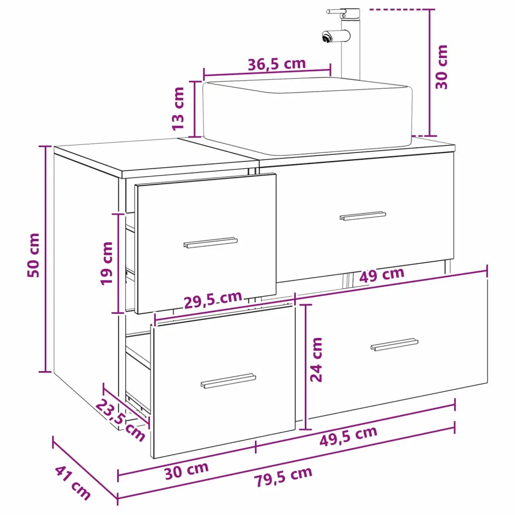 Set di mobili per il bagno 2 pcs Rovere Sonoma 3403962