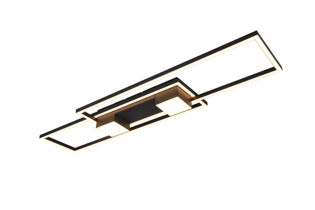 Plafoniera LED, metallo, nero, L 100 cm, Albany