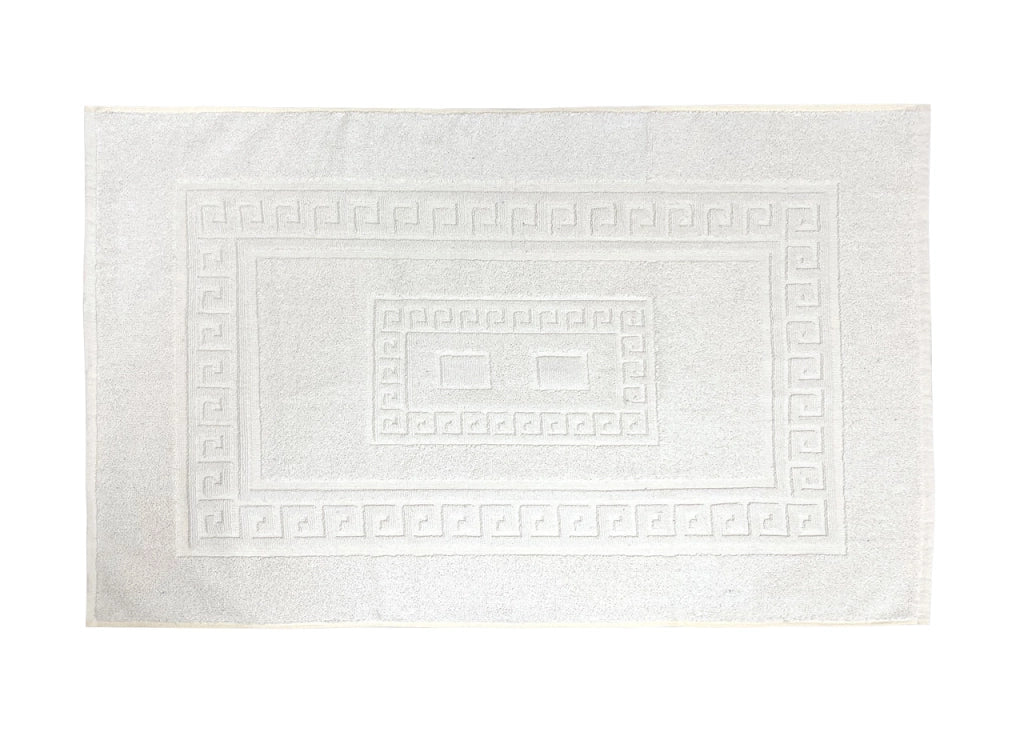 Tappeto Da Bagno Disegno Torino Colore Bianco - Par 3Pezzi - Bianco