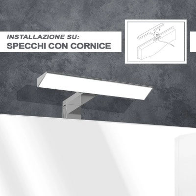 Lampada LED 30 cm triangolare con luce fredda e doppia installazione