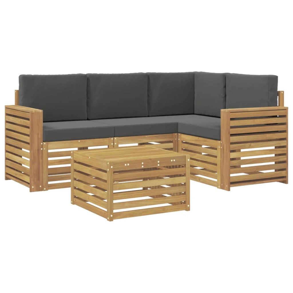 Set di divani da esterno 5 pcs Bianco e Antracite 3391802