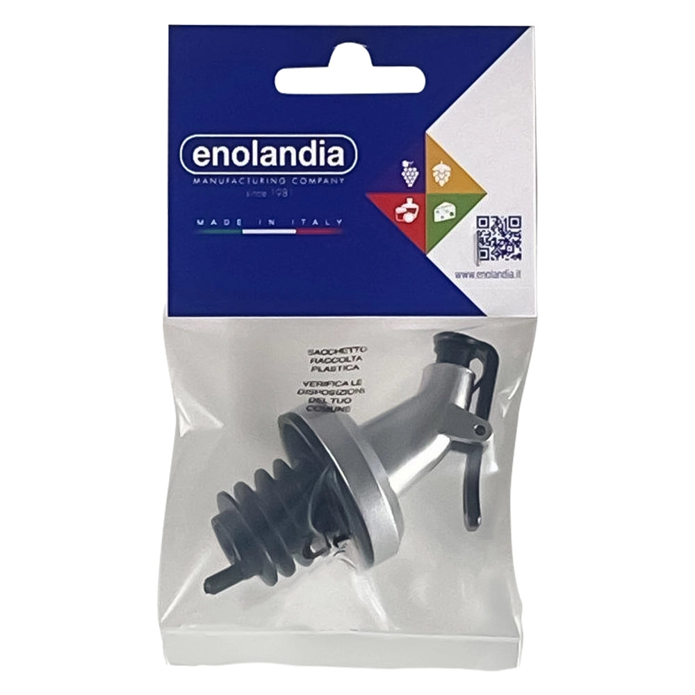 TAPPO VERSATORE CON COPERCHIO 8,5 x 3,5 cm - nero  - ENOLANDIA