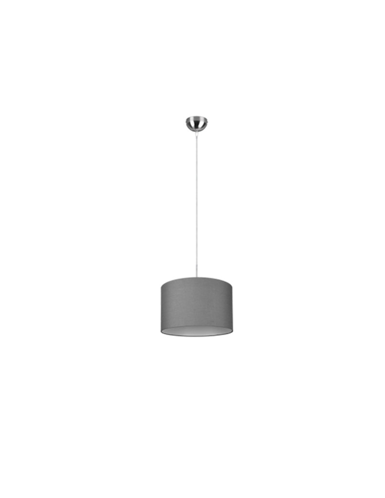 Sospensione Singola Hotel Paralume Grigio Ø40 cm Trio Lighting