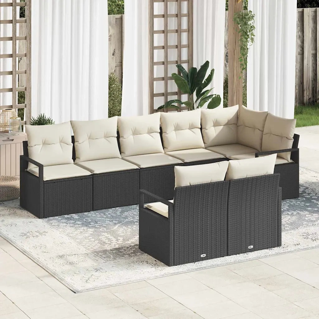 Set di divani 8 pcs Nero polyrattan 3346427