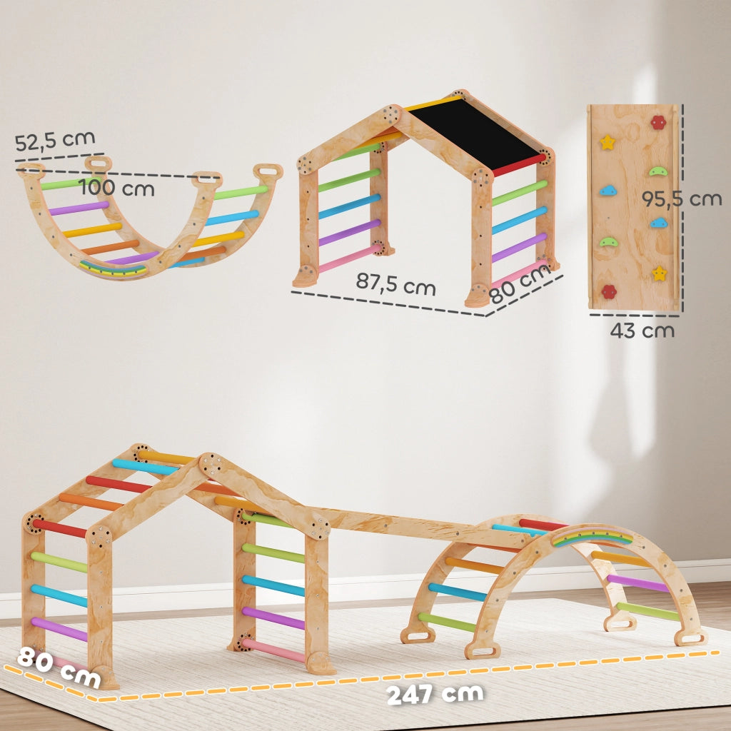 Casetta da gioco con scivolo e struttura arrampicata ¨C zephmum ¨C multicolore