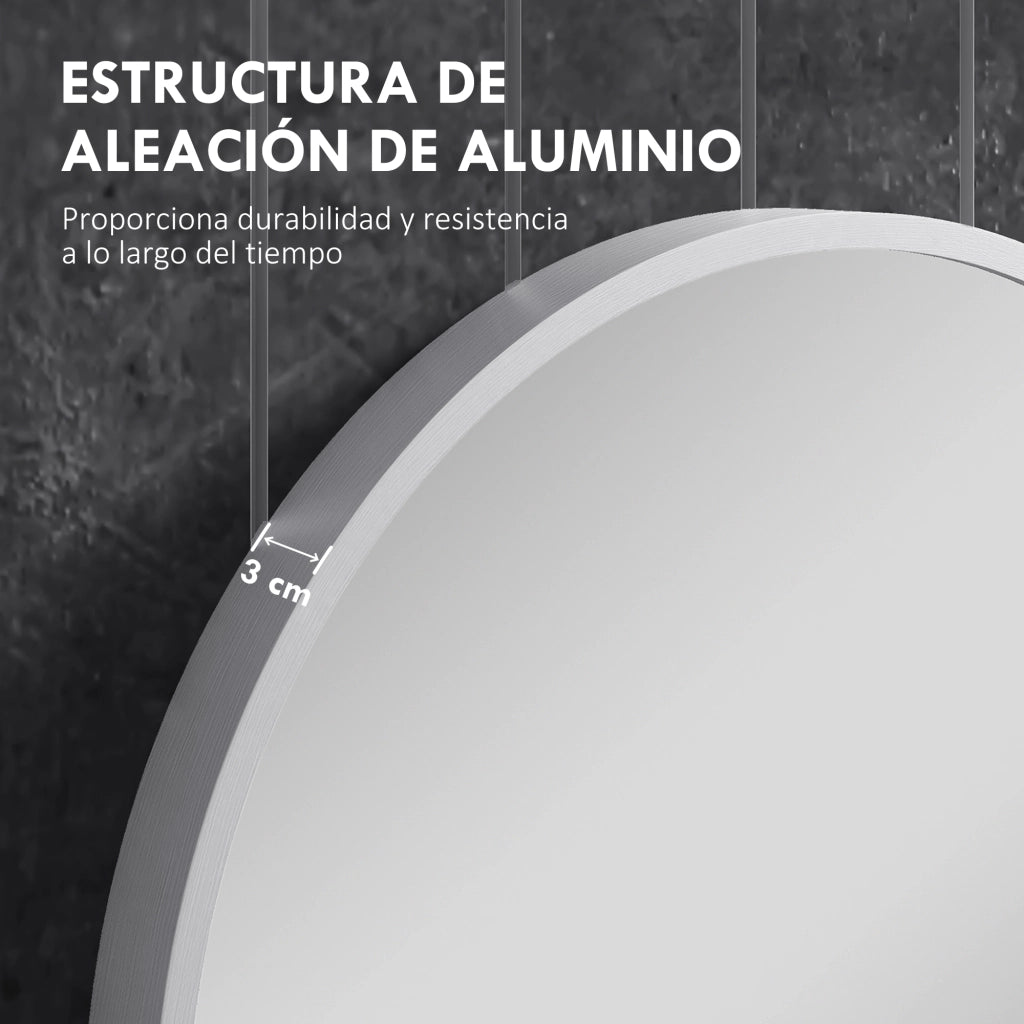 Specchio da Bagno Ovale 60x90 cm ¨C Xylo ¨C Cornice Alluminio Argento