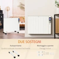 Stufetta Elettrica da 1000/2000W con Timer e Impostazioni di Calore per Stanze max 15 m², 75x31x66.5 cm, Bianco
