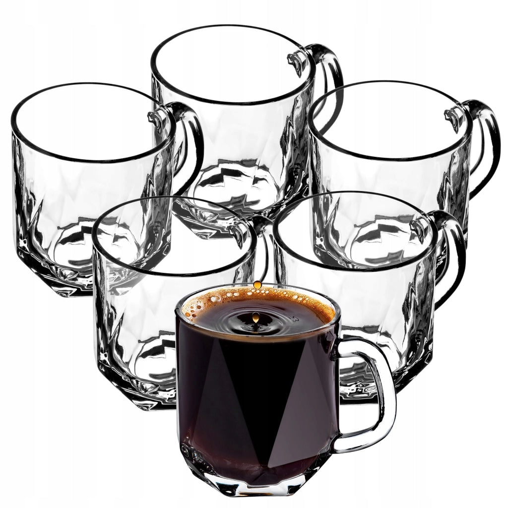 Set di 6 bicchieri da caffè/tè KADAX da 300 ml con manico.