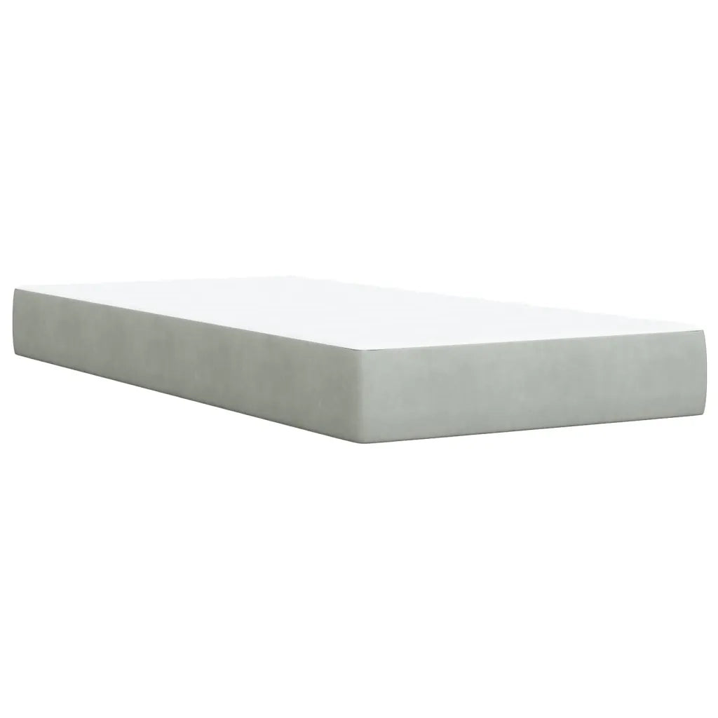 Giroletto a Molle con Materasso Grigio Chiaro 100x200cm Velluto 3290846