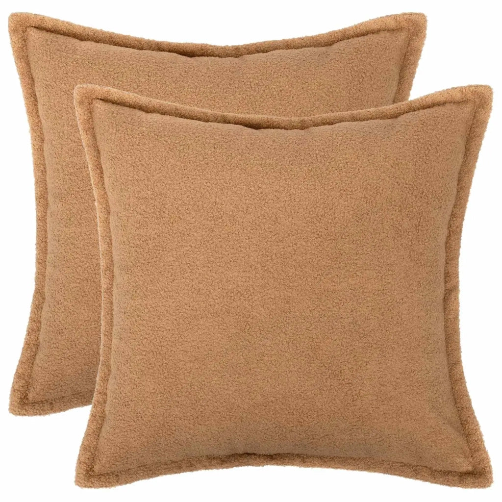 Federa 2 pcs HOUTEN Beige 55 x 55 cm Bouclé 920449