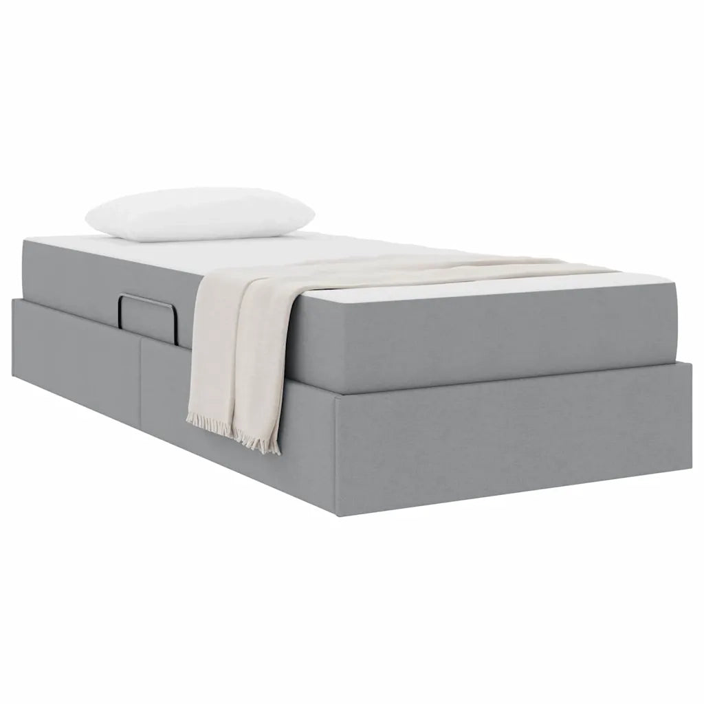 Letto con contenitore e materasso Grigio chiaro 90 x 200 cm 3399634