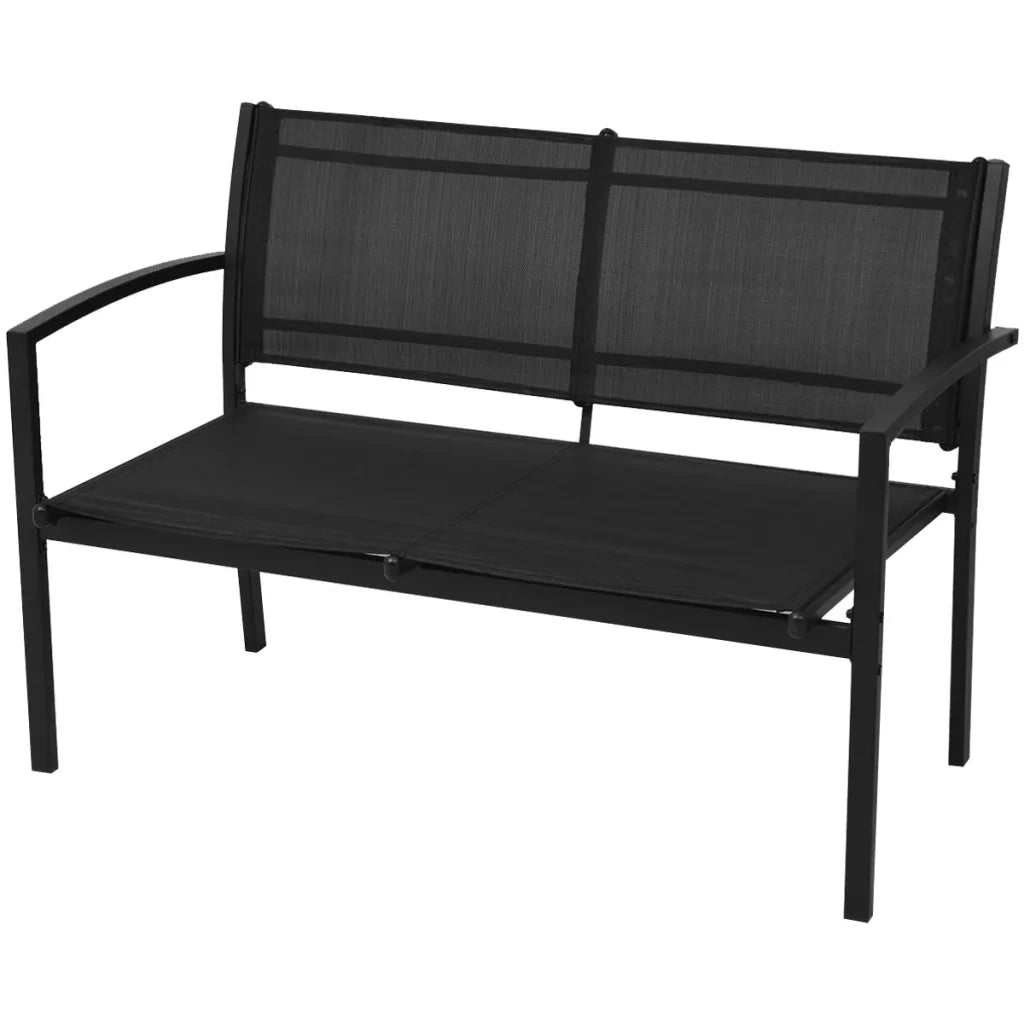 Set da Pranzo da Giardino 4 pz in Textilene Nero 42162