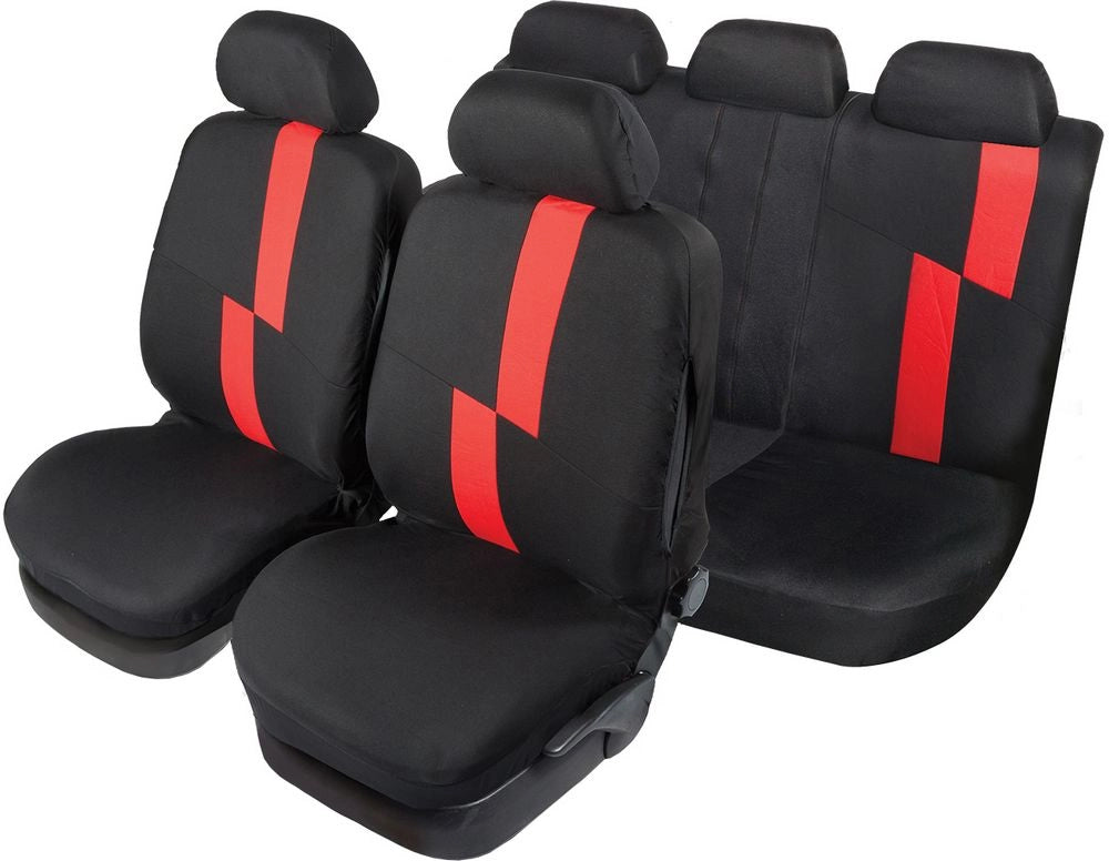 Set Completo Coprisedili Flash Universale nero-rosso