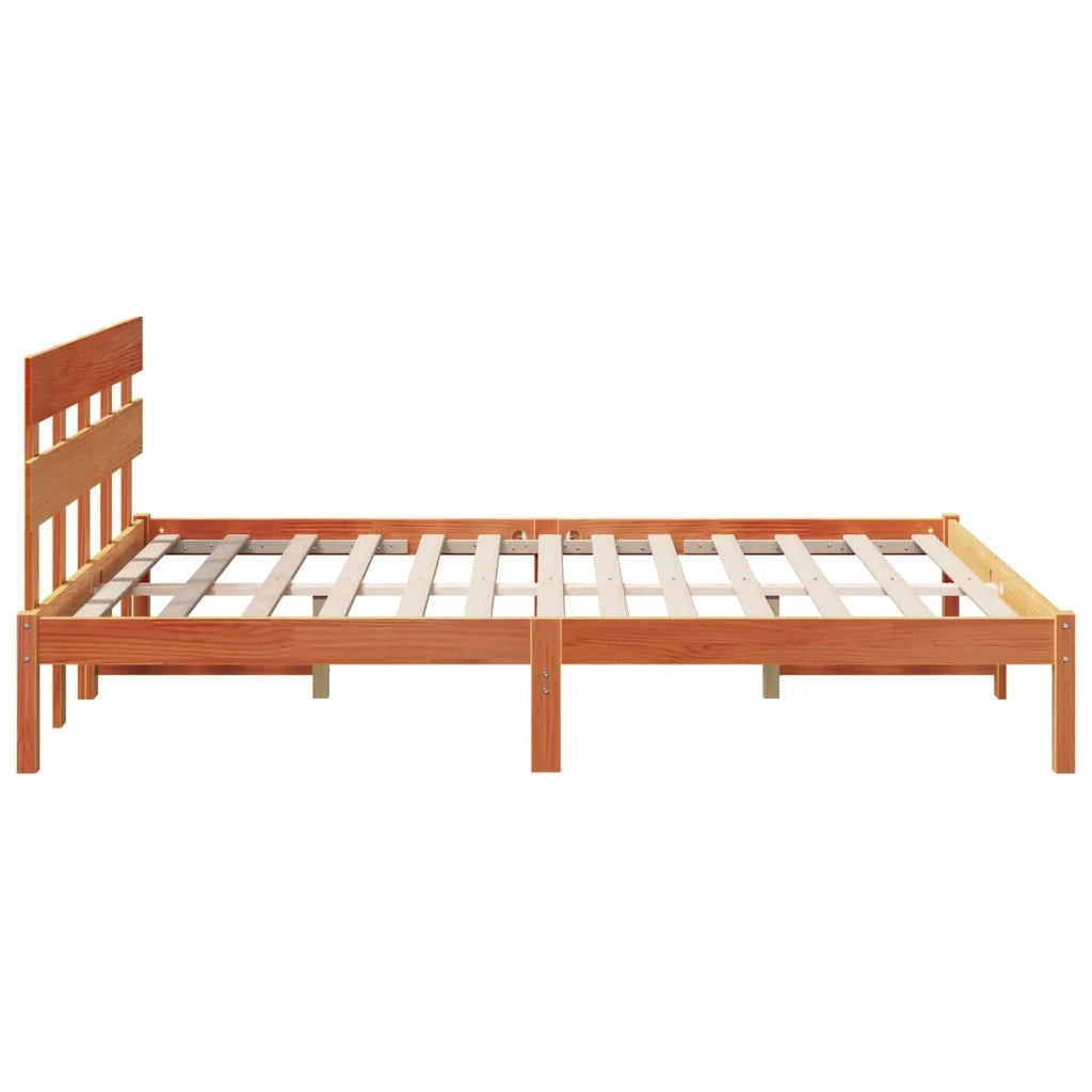 Letto matrimoniale | Letto per adulti | Struttura del letto Marrone 140 x 200 cm Legno massello di pino