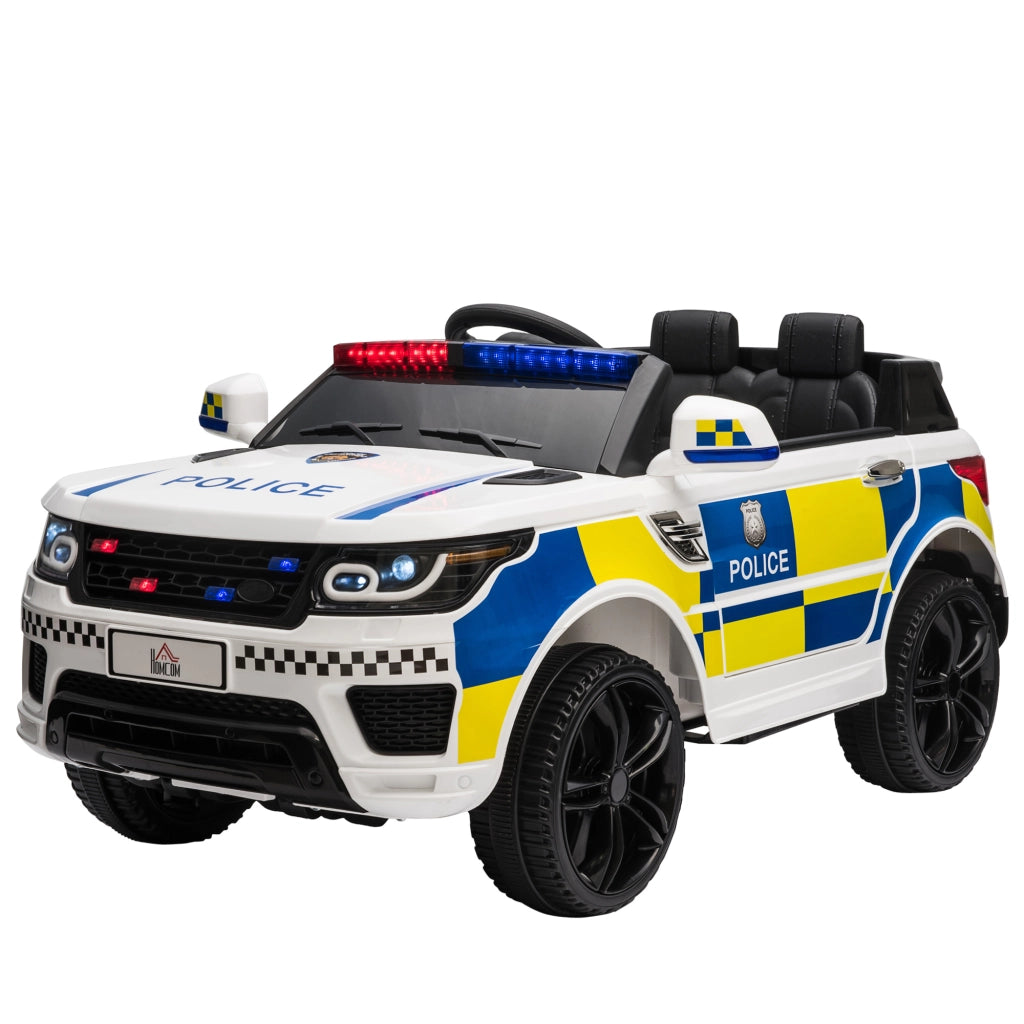 Auto Bambini Polizia Elettrica ¨C Minimal ¨C Bianco 110x68x52cm
