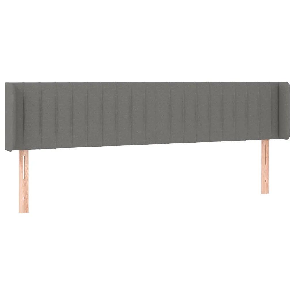 Testiera ad Orecchio-Testata con Orecchie Grigio Scuro 183x16x78/88 cm in Tessuto 463144