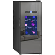 Cantinetta per 12 Bottiglie con Porta in Vetro e Luce LED ¨C Minimal ¨C Nero
