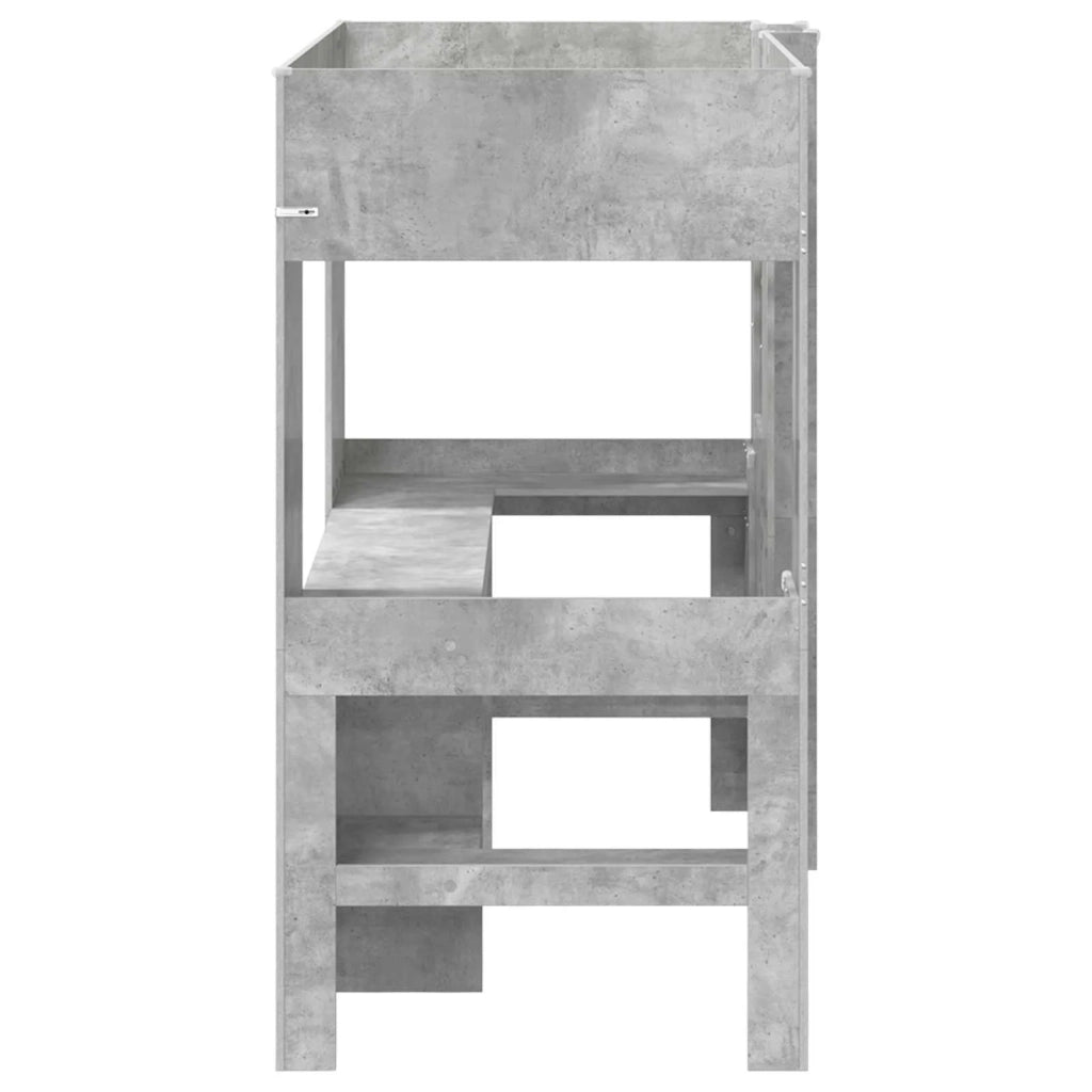 Struttura letto a castello con scrivania Grigio cemento 3410462
