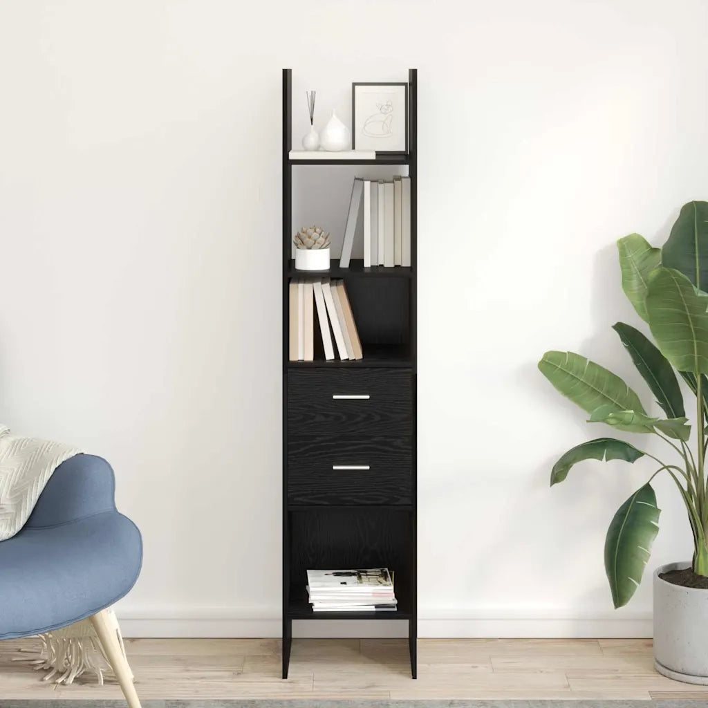 Armadio per Libri Rovere nero 40 x 35 x 180 cm 875441