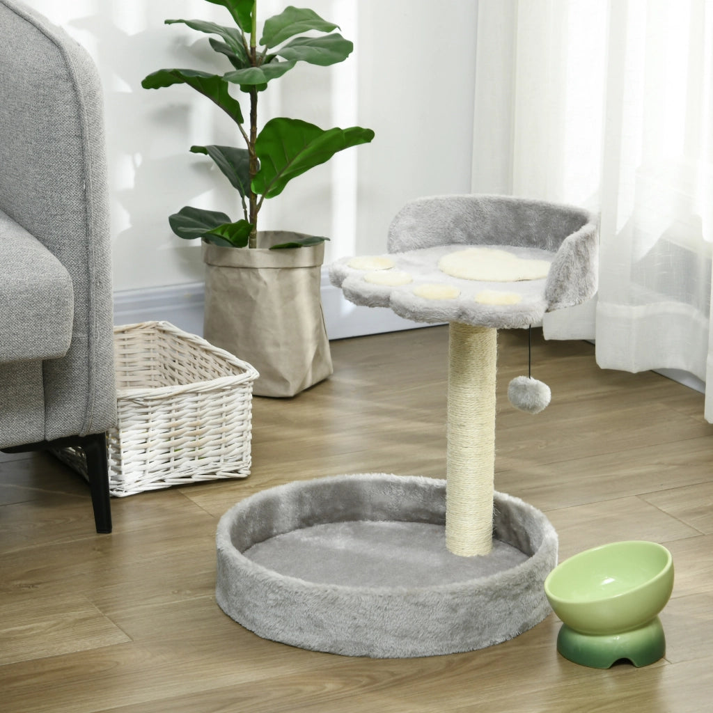 Lettino per Gatti con Tiragraffi ¨C zephmum ¨C Grigio Chiaro 41x41x44 cm