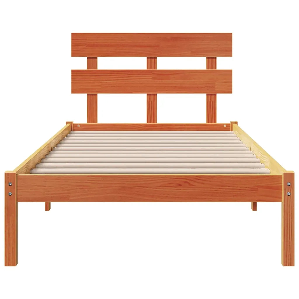 Struttura del letto-Giroletto Marrone 100 x 200 cm Legno massello di pino 360066
