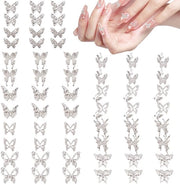 60 pezzi di appuntatori a forma di farfalla per nail art