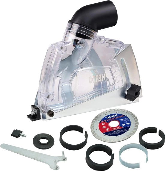 Aspiratore con sabbia a sega a mano con fessura di guida - 115 mm/125 mm - dischi abrasivi inclusi
