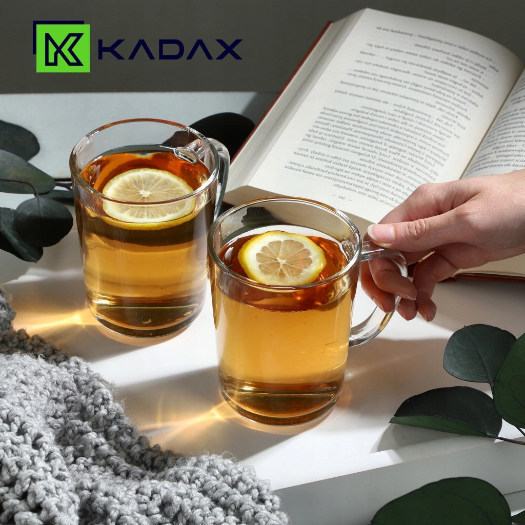 Set di 2 bicchieri da caffè/tè KADAX da 410 ml con manico.