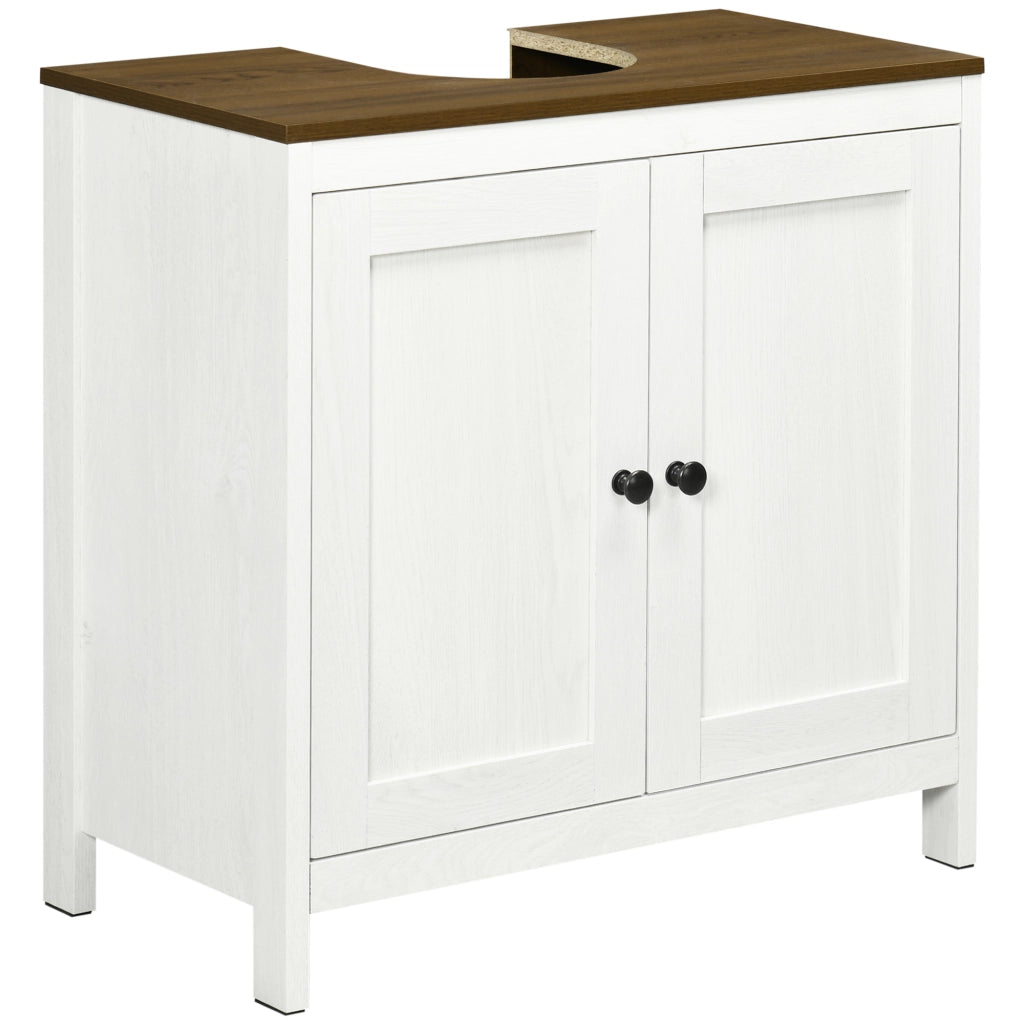 Mobile sottolavabo con 2 ante e ripiano regolabile ¨C Xylo ¨C Bianco 60x30x60 cm