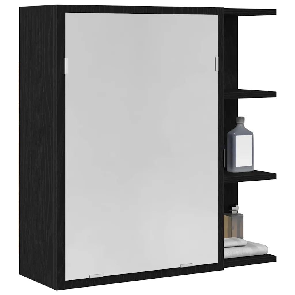 Mobiletto per specchio da bagno Rovere Nero 62,5 x 20,5 x 64 cm 862523