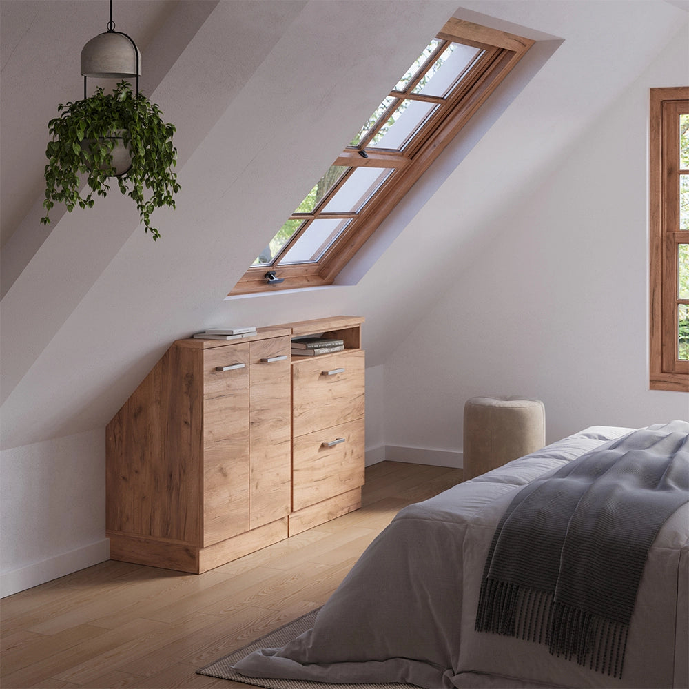 Set di mobili sottotetto Rion Rovere dorato/Rovere dorato 120 x 83.8 cm Set di 2 Vicco