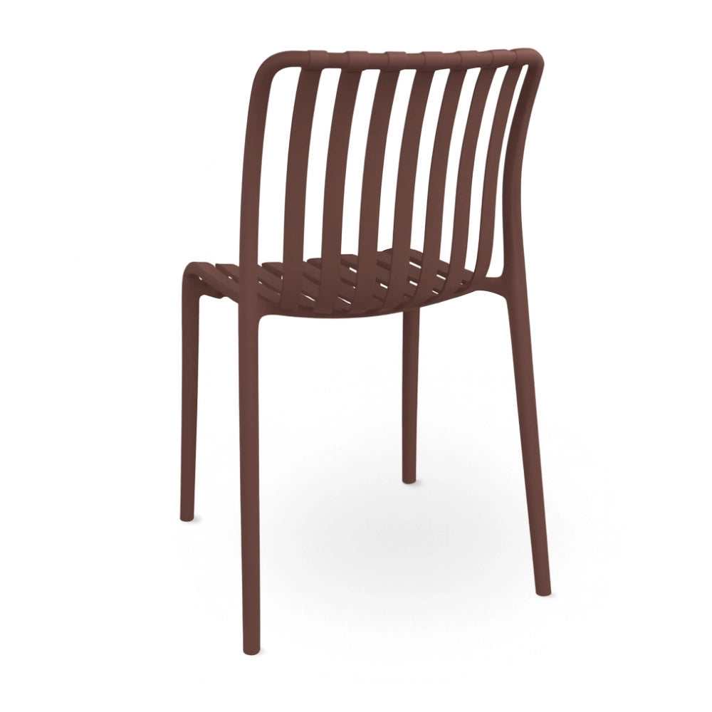 Sedia da esterno Iside in plastica resistente, modello comfort premium marrone