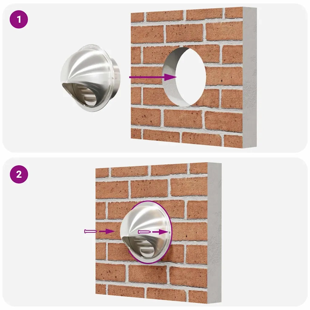 Coperture per ventilazione d'aria 2 pcs Argento 100 mm 42019378