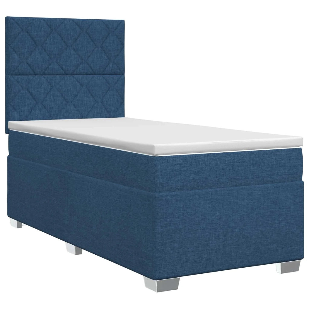 Letto box spring con materasso Blu 100 x 200 cm Tessuto 3453352