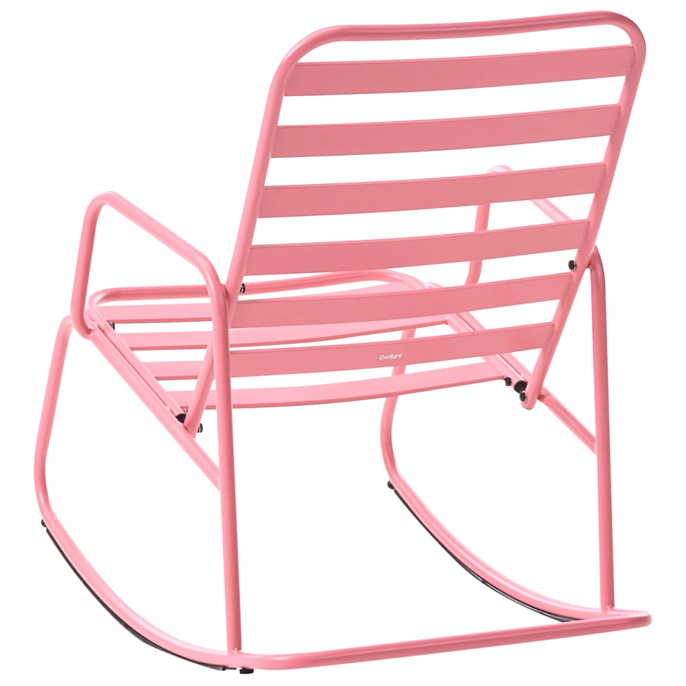 Sedia a dondolo da giardino rosa alluminio a doghe Design moderno per esterni