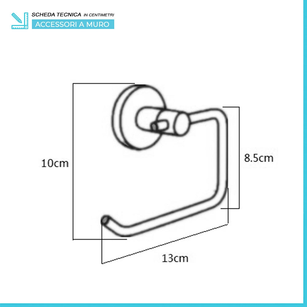Set accessori a muro 6 pezzi in metallo cromato e ABS viti incluse  Sprint