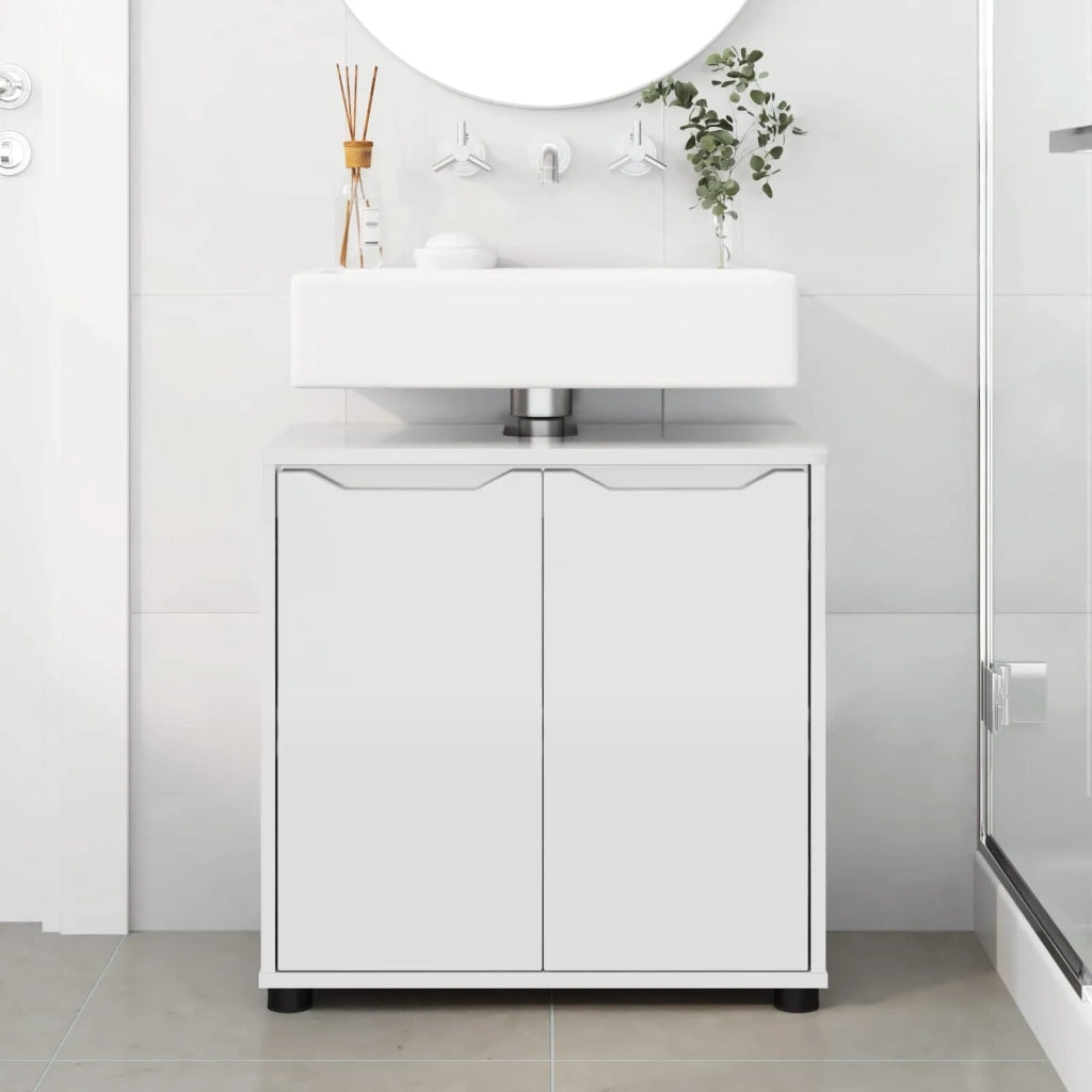 Mobile per lavabo da bagno Bianco Lucido 60 x 30 x 60 cm 888751