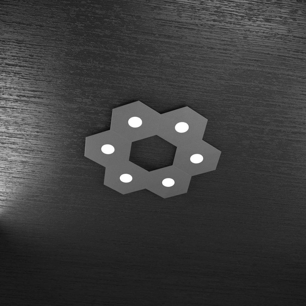 HEXAGON APPLIQUE-PLAFONIERA 6 LUCI GRIGIO ANTRACITE 1142-6L-GA