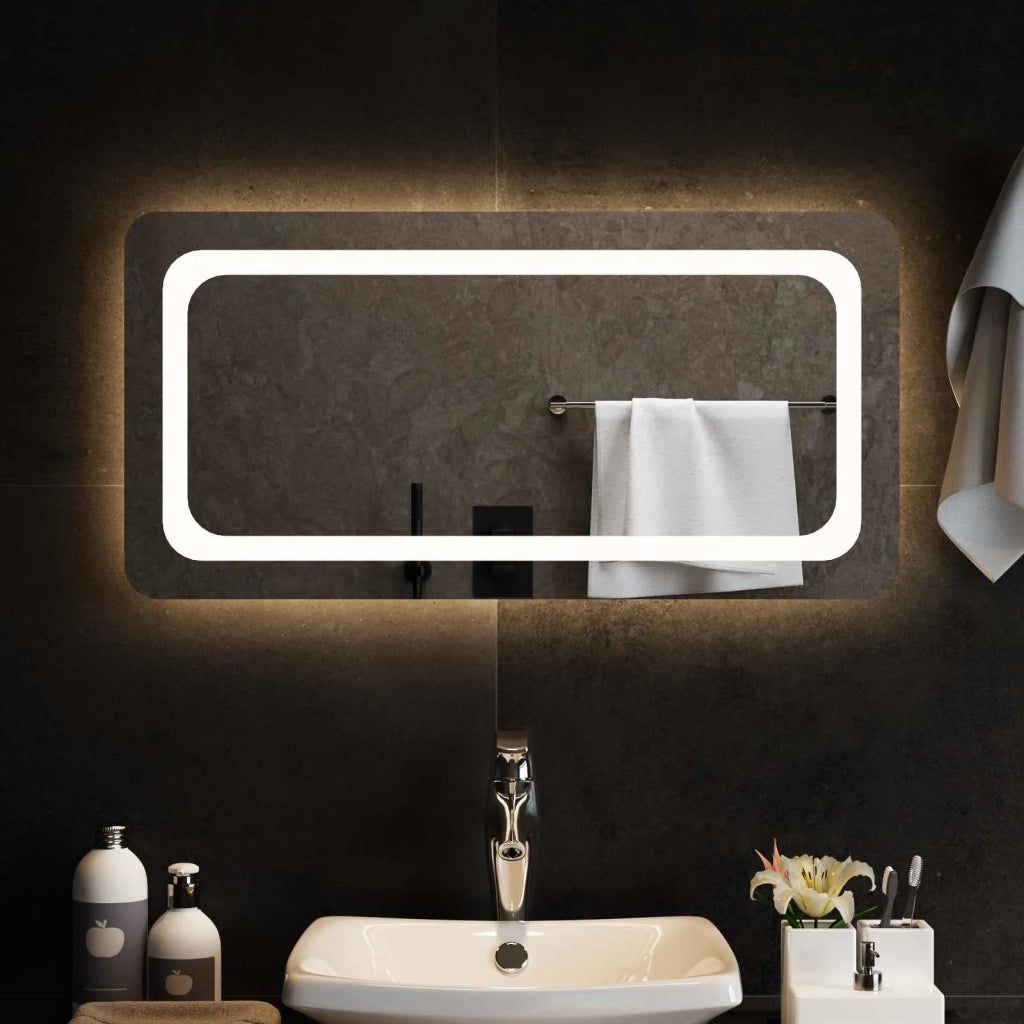 Specchio da bagno LED Trasparente 80 x 40 cm vetro temperato 42045835