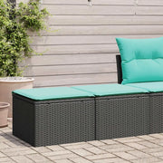 Set Divani da Giardino con Cuscini 2 pz Nero Polyrattan Acacia 3328660