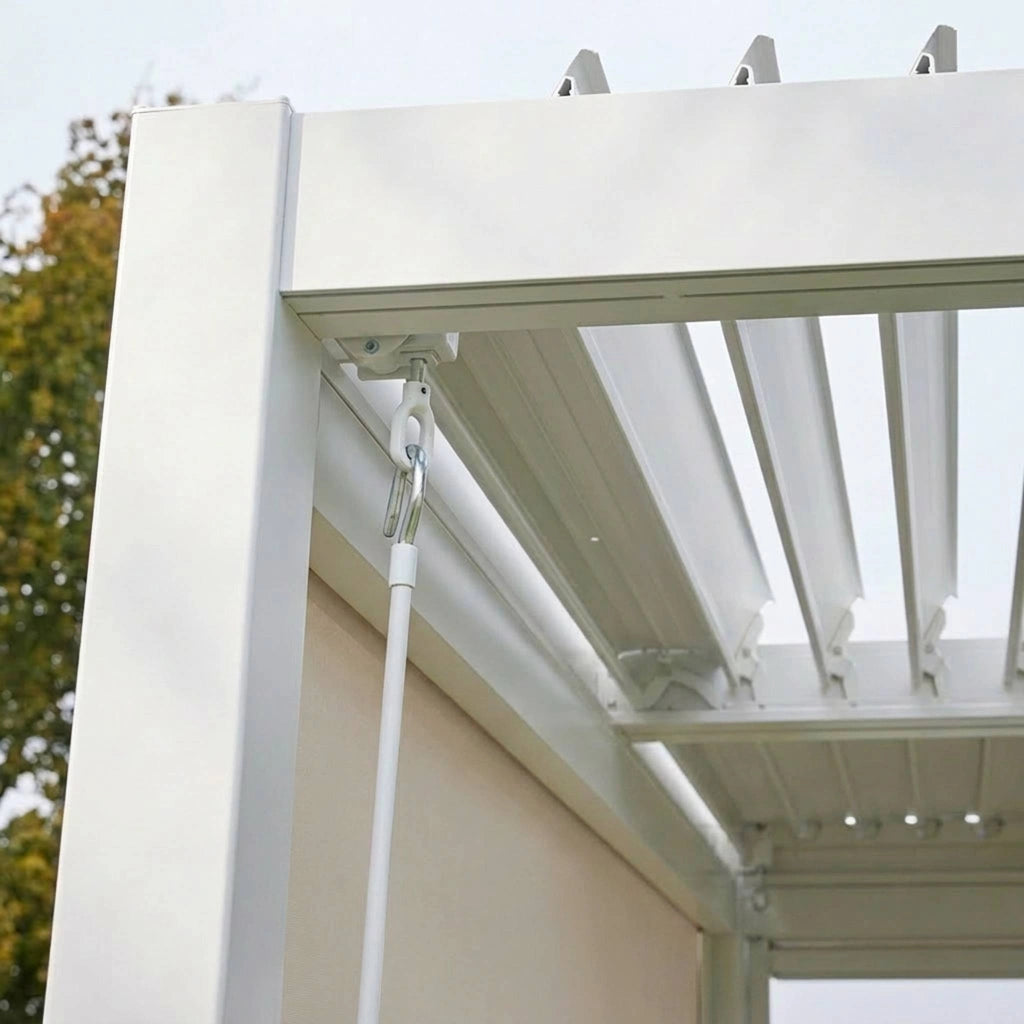 Pergola bioclimatica 3x4m in alluminio e acciaio, lamelle orientabili
