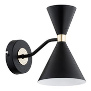 Applique moderna nero oro 2 luci E27+GU10 Salut Alfa
