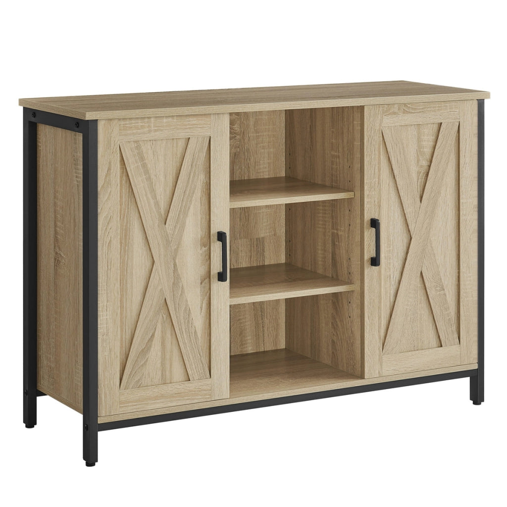 Mobile Credenza Industiale Sonoma con Ante e Vani a Giorno