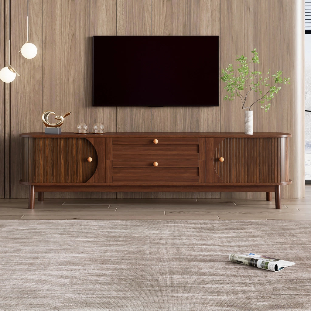 Cassettiera TV in MDF color noce lunghezza 170 cm
