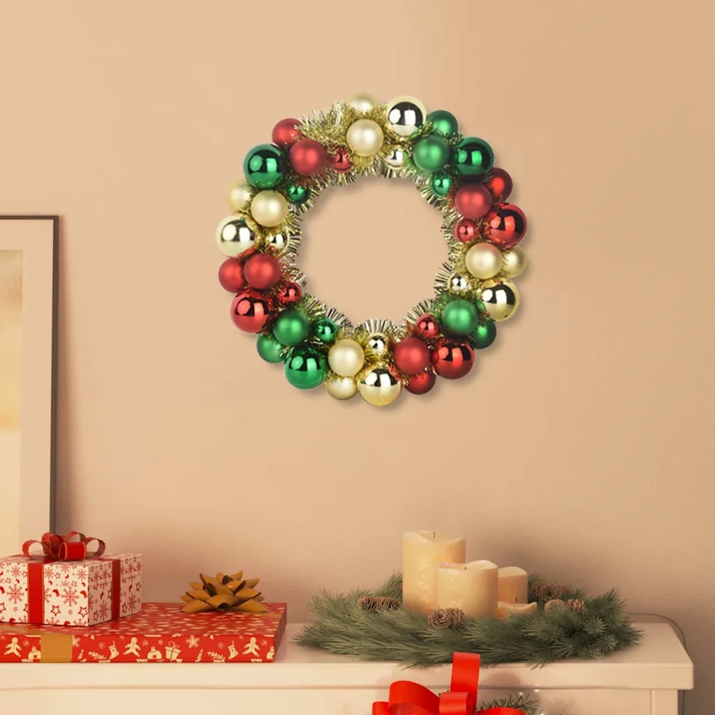 Corone di Palline di Natale 2 pz Multicolore 33 x 33 x 7 cm CFW5439559