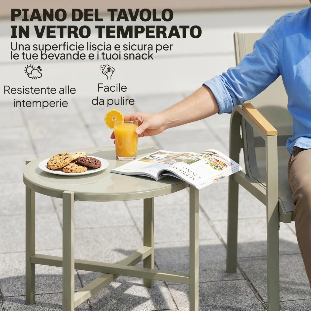 Set Divano da Giardino con Loveseat e 2 Poltrone ¨C Minimal ¨C Verde