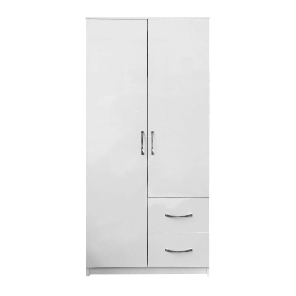 Armadio multiuso Niceville bianco 2 ante e 2 cassetti 76x50x180H