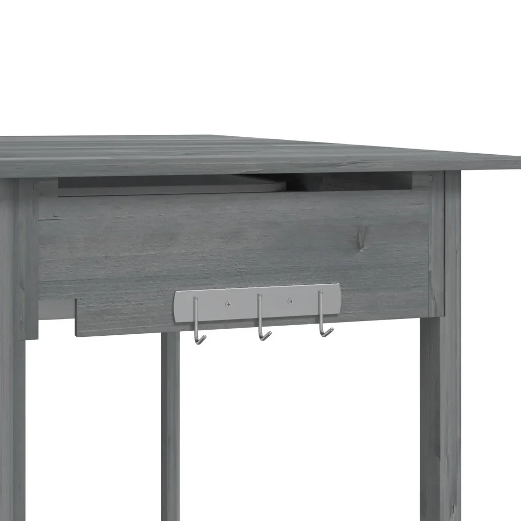 Tavolo da giardinaggio con lavello in legno massello di abete per giardino 147,5 x 44 x 139,5 cm pratico moderno grigio 02_0046209