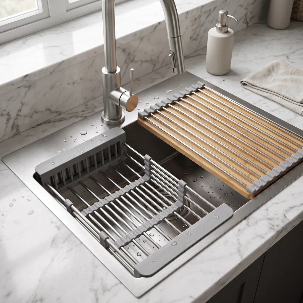 Set Di Accessori Per Lavello Da Cucina 3 Pz. Rea Grey